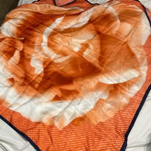 Talbots scarf square satin finished hem